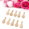 10Pcs Unfinished Wooden Pendant To Paint Mini Blank Peg Hanging Embellishments Home Holiday Toy Wood Decoration