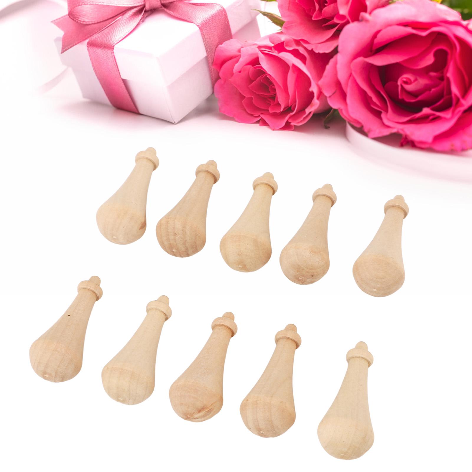 

10Pcs Unfinished Wooden Pendant to Paint Mini Blank Peg Hanging Embellishments Home Holiday Toy Wood Decoration