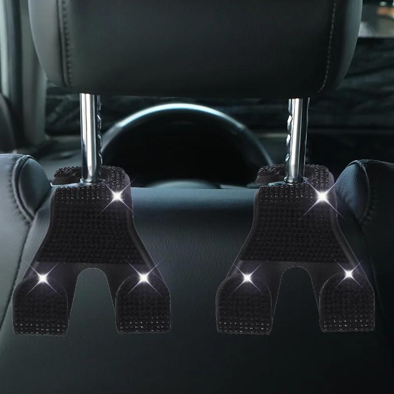 Bling Auto Sitzhaken Clip, Kopfstützenhaken, Strass Diamant Dekoration Halter Auto Aufhänger für Handtaschen Aufbewahrungszubehör