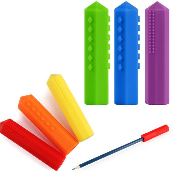 Sensory Pencil Toppers for Sensory Kids, Boys and Girls, Silicone Fidgets Pencil Covers for Autism, ADHD, SPD, or Special Oral Motor Needs