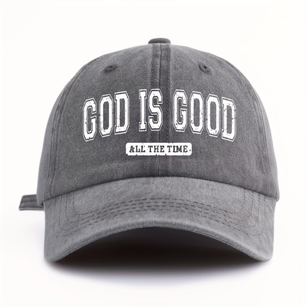 GOD IS GOOD Baseball Cap Lightweight Adjustable Unisex GOD IS GOOD Print Washed Baseball Cap  Dad Hat for Outdoor Sports