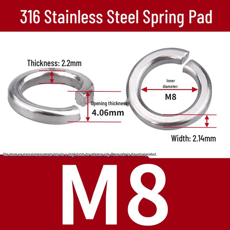Stainless Steel & Blackened Carbon Steel Spring Washers (M1.6-M42) Elastic Open Washers