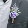 Woodland Rose Boutonnieres for Groom and Groomsmen Wedding Decoration Prom Party