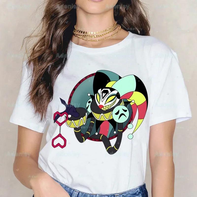 Cartoons Helluva Boss T-shirts Women Summer Graphic Tees Funny Shirts For Woman Tshirts Crew Neck Harajuku Tops