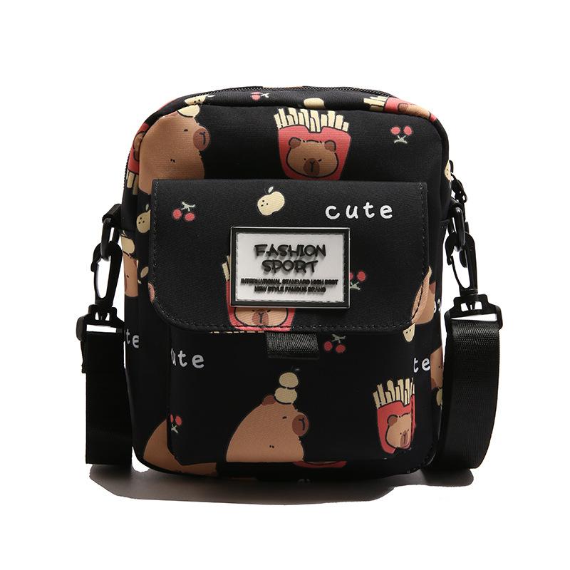 New Versatile Messenger Bag Cartoon Pattern Shoulder Bag Mobile Phone Bag Mini Cute Student Small Square Bag