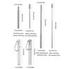 1/3Pcs Reusable Telescopic Straw 304 Stainless Steel Metal Straw With Cleaning Brush Portable Drinking Straw Set For Travel