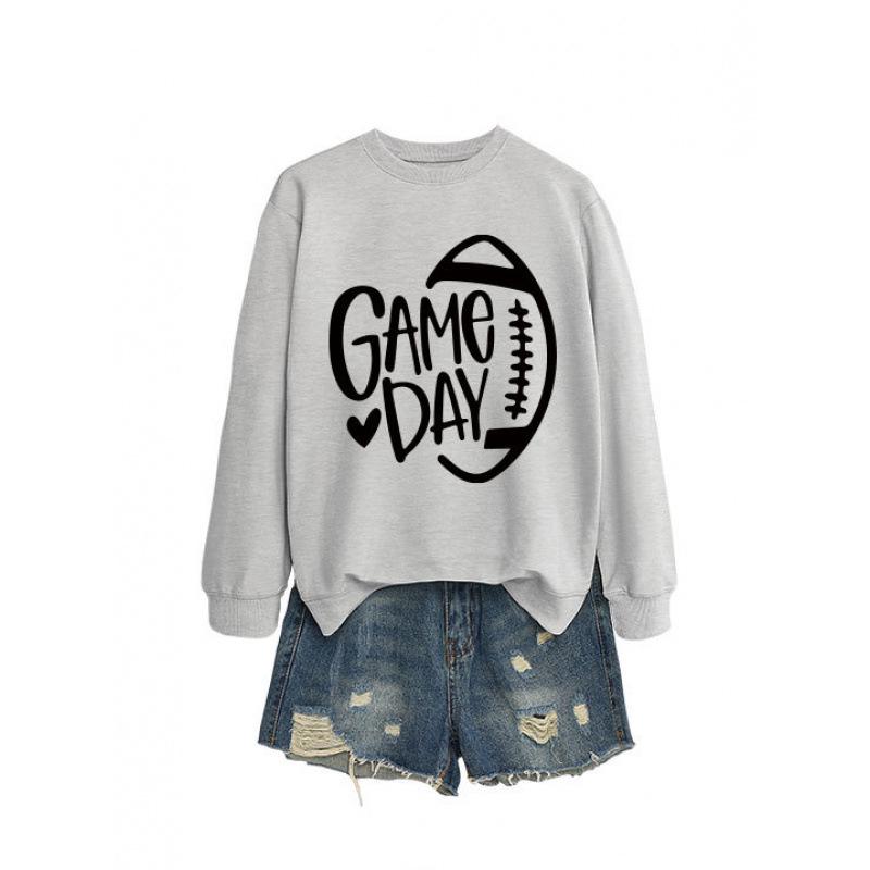 Women's Game Day Rugby Heart Long Sleeve Hoodie - Autumn/Winter Comfort