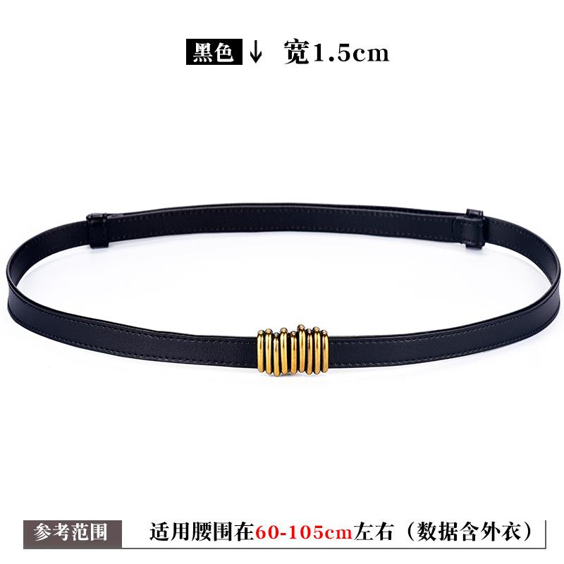 

Leather Ladies Fine Belt Summer Decorative Suit With Dress Waist Chain Vintage Belt
