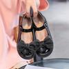 Girls Mary Jane Shoes with Butterfly-knot Children Leather Shoes for Party Wedding Fashion Kids Sweet Princess Performance Shoes