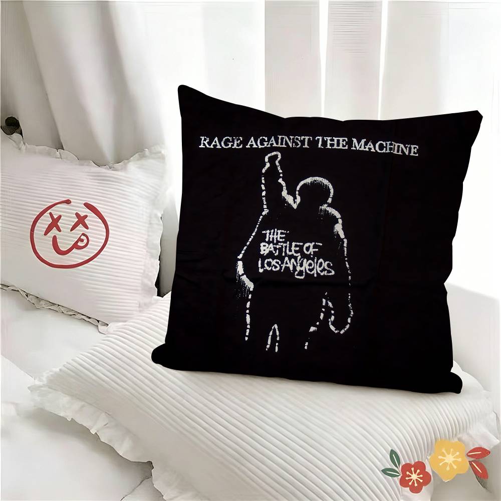 pc Rock Band Rage Against The Machine Pillow Case Fashion Square Pillowcase Bedroom Sofa Room Ins Decoration Leisure