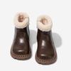 Girls' Winter Plus Velvet Cotton Shoes Baby Warm Snow Boots Fashionable Small Leather Boots