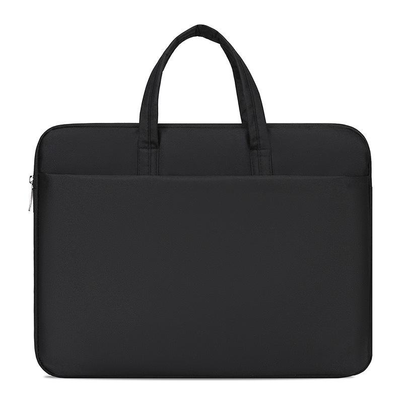 

Ультратонкая вместительная деловая сумка для ноутбука - повседневная однотонная сумка One Size чёрный
