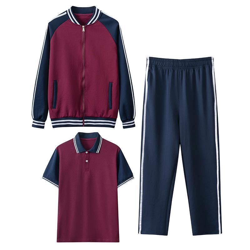 Unisex Middle School Uniform: Long Sleeve Three-Piece Sports Set for Junior & High School Students, Ideal for Spring, Autumn, and Sports Events.