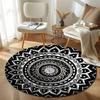 Boho Round Gothic Multicolor Floor Rug, Non-Slip Floor Mat for Hallway