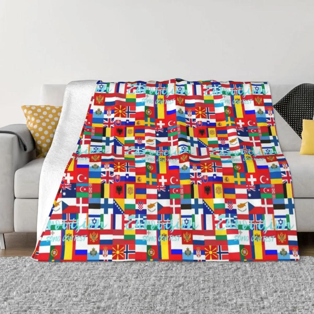 Eurovision Flag Art Throw Blanket Fluffys Large fluffy Blankets