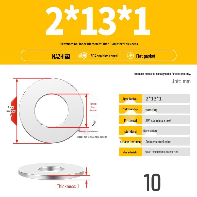 Thickened 304 Stainless Steel Flat Washer Spacer (M4-M8)