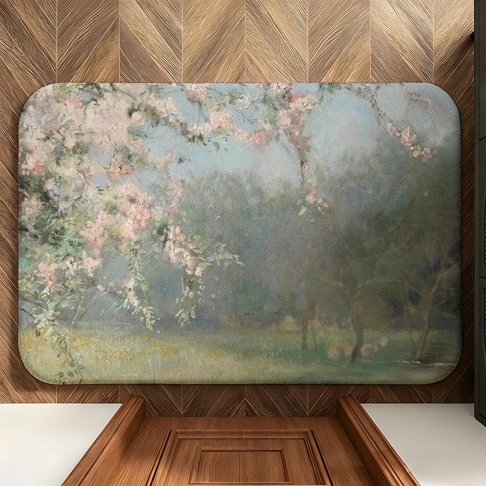Art Gentle Oil Painting Flowers Floor Mat Soft Flannel Floor Mat  Suitable for Entryways, Living Rooms, Bedrooms, and Bathrooms