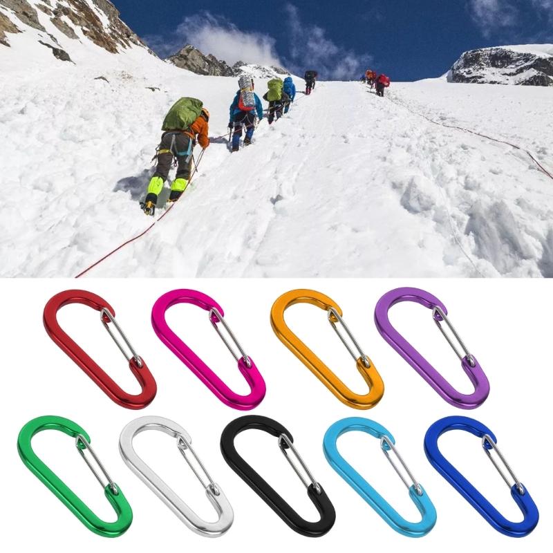 5Pcs Aluminum Alloy Spring Snap Hooks Carabiner Clips Outdoor Camping Multi-Tool