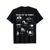 Pandas of the World Graphic T-Shirt - 100% Crew Neck Short Sleeve Tee with 8 Panda Species (Giant, Dwarf, Red, -Bellied, -Bellied, Brown, Sichuan,