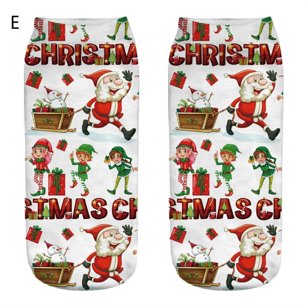 1pair Christmas Cotton Socks Merry Christmas Decor for Home Xmas Gifts Cristmas Decoration Happy New Year