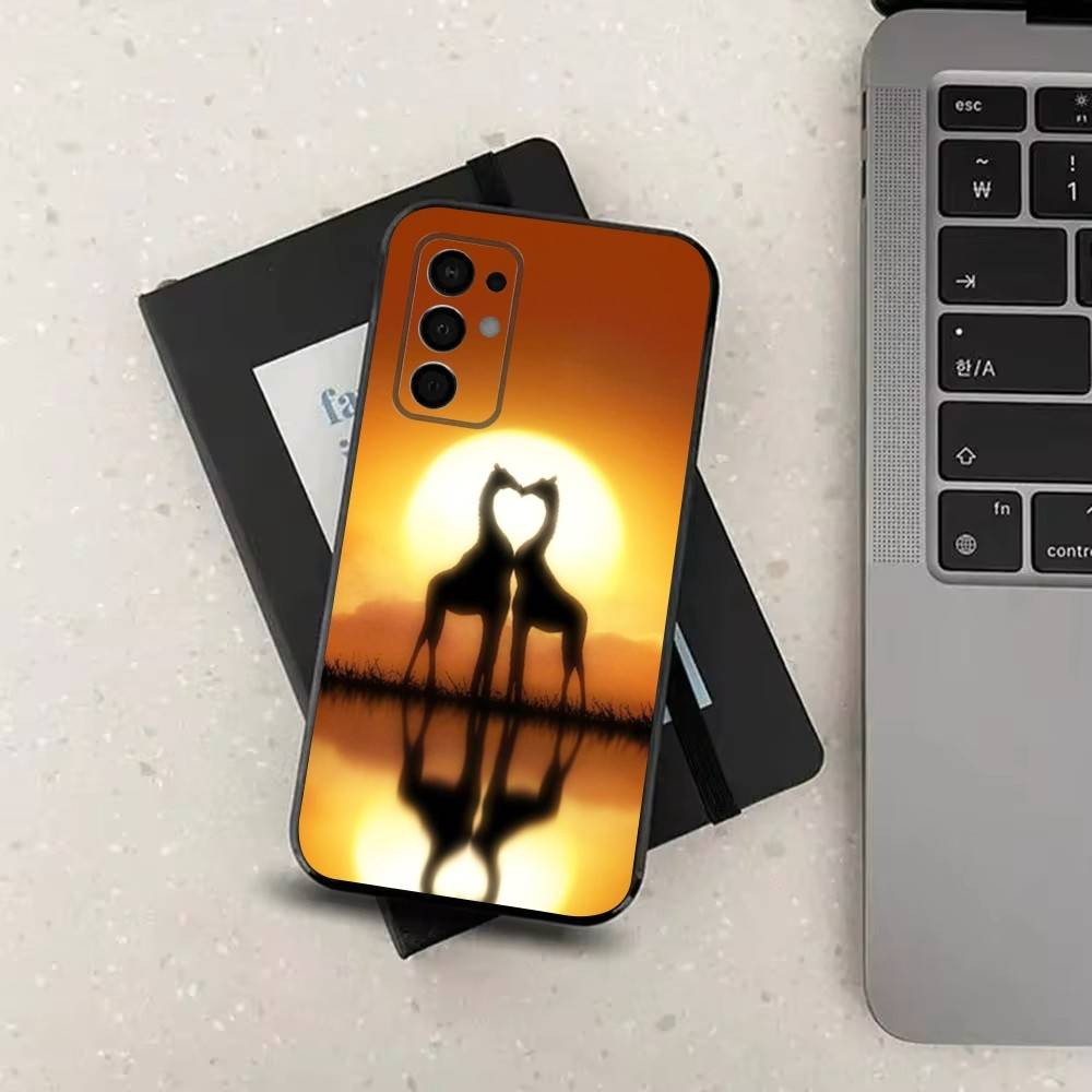 Animal Giraffe Cute Funny  Case For Samsung Galaxy A91,A80,A73,A72 ,A71,A53A52,A32 ,A31A22,A21s,A20,Black Cover