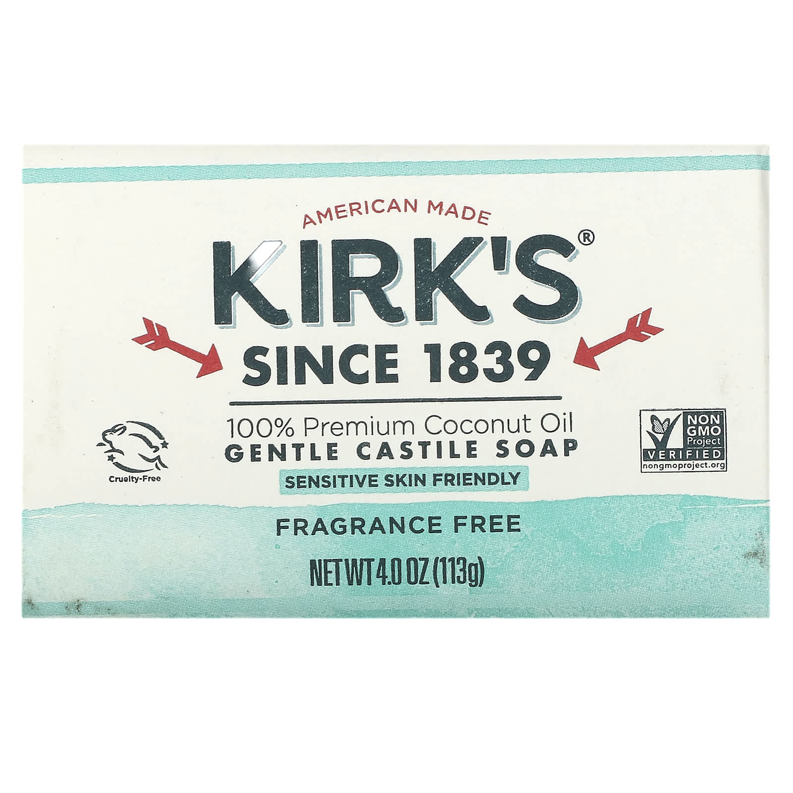 

Kirk S, 100% Premium Coconut Oil Gentle Castile Soap, Unscented, 113G(4Oz)