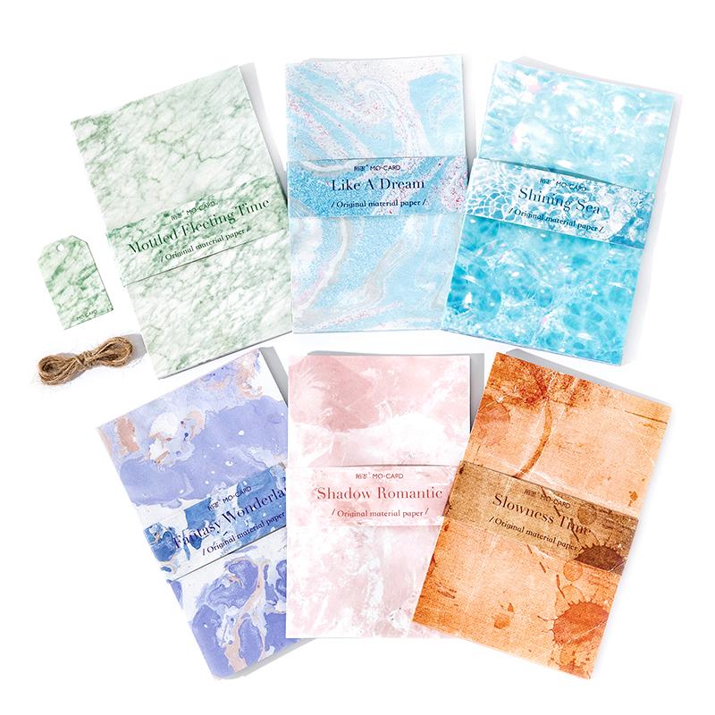 30 Pcs Water Texture Vintage Material Paper Decorative Diary Album Scrapbooking Handmade Scrapbooking Background Paper