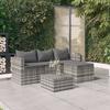 Vidaxl 3-Cz. Set da Giardino, Cuscini, Rattan PE Grigio