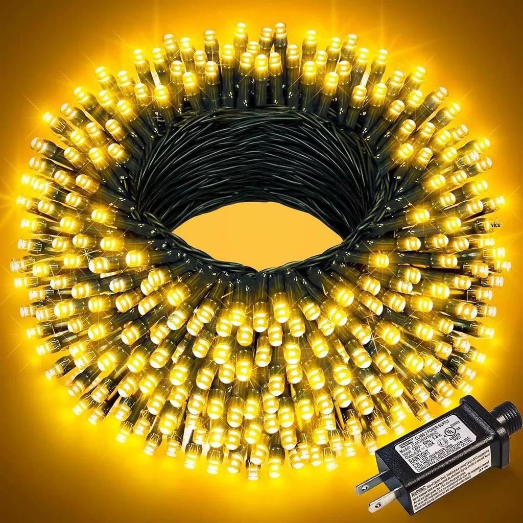 Low-Voltage Dark Green Wire Twinkling Star Fairy Lights - Outdoor Christmas LED String Lights for Courtyard Decoration.