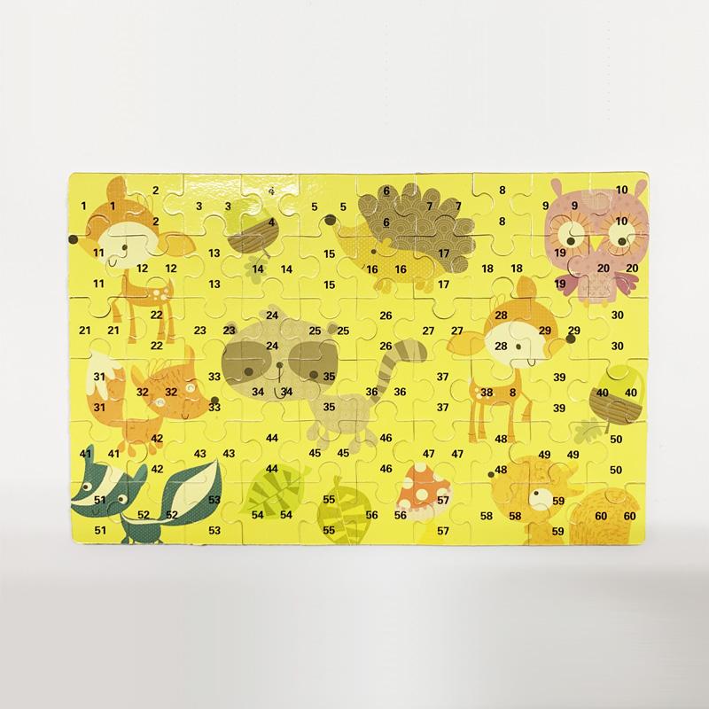 60 Pezzi/Scatola Puzzle in Legno Cartoni Animati per Bambini Puzzle Animali Zodiaco Cinese Giocattoli Educativi per l'Apprendimento Precoce con Scatola di Ferro