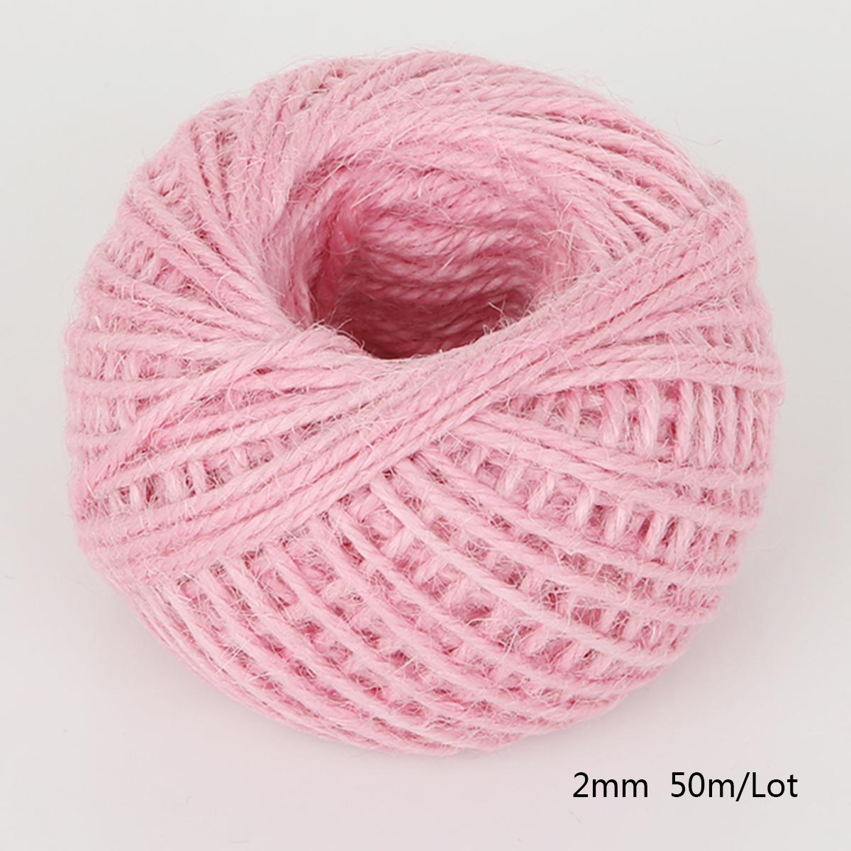 

50 метров джутовый шпагат, натуральный сизаль, 2 мм, деревенские бирки, обертка для свадебных украшений, витая веревка, шнур, товары для вечеринок