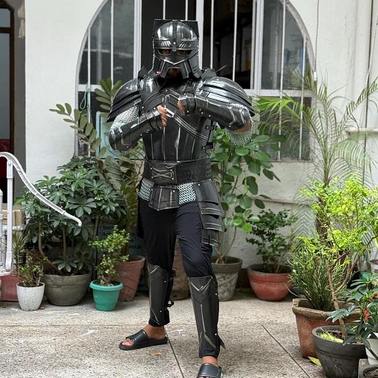 

Гномья черная боевая броня, носимый костюм воина Мории для LARP, фэнтези ролевых игр, Хэллоуин