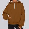 Women's Fashionable Solid Color Hooded Long Sleeved Sports Casual Pullover Sweatshirt Top