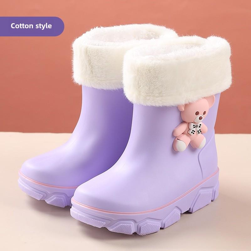 Dětské zimní holínky s velvetovou podšívkou 2023 - Hřejivé, nepromokavé boty pro chlapce a dívky, Velikosti pro žáky základních škol