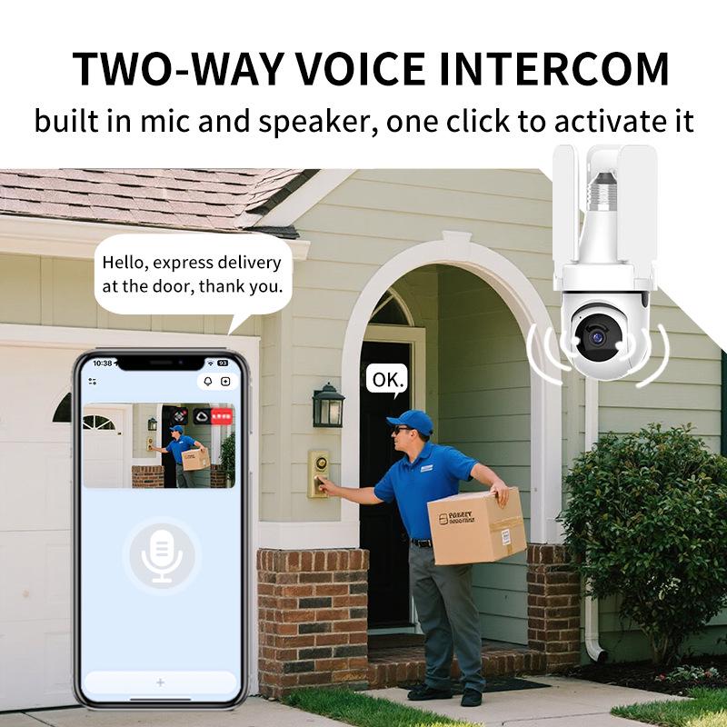 E27 3MP PTZ Panoramic Wireless Full-Color HD Surveillance Bulb Camera