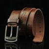 Brown Faux Leather Punk Fashion Belt with Alloy Pin Buckle and Rivet Strap