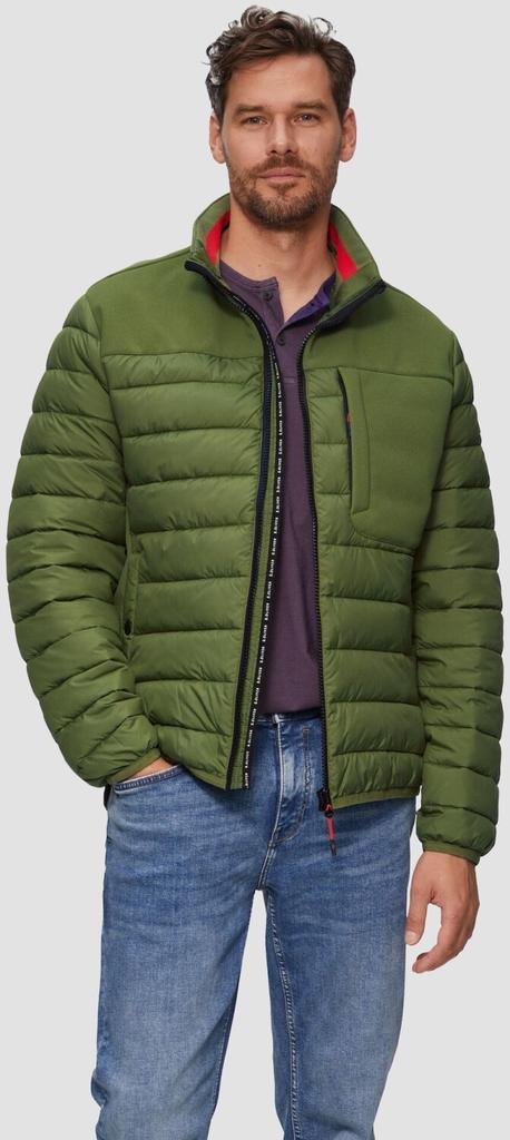 Winter Jacket s.Oliver Lightweight Quilted Jacket Made of a Material Mix with Contrasting Details (2150262) Green