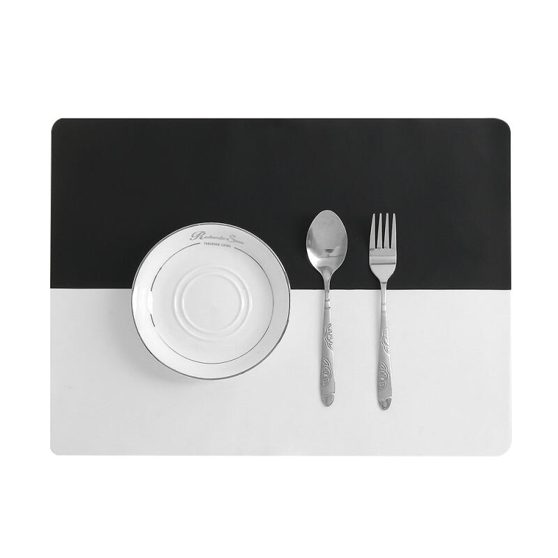 Two-tone silicone table mat (black)