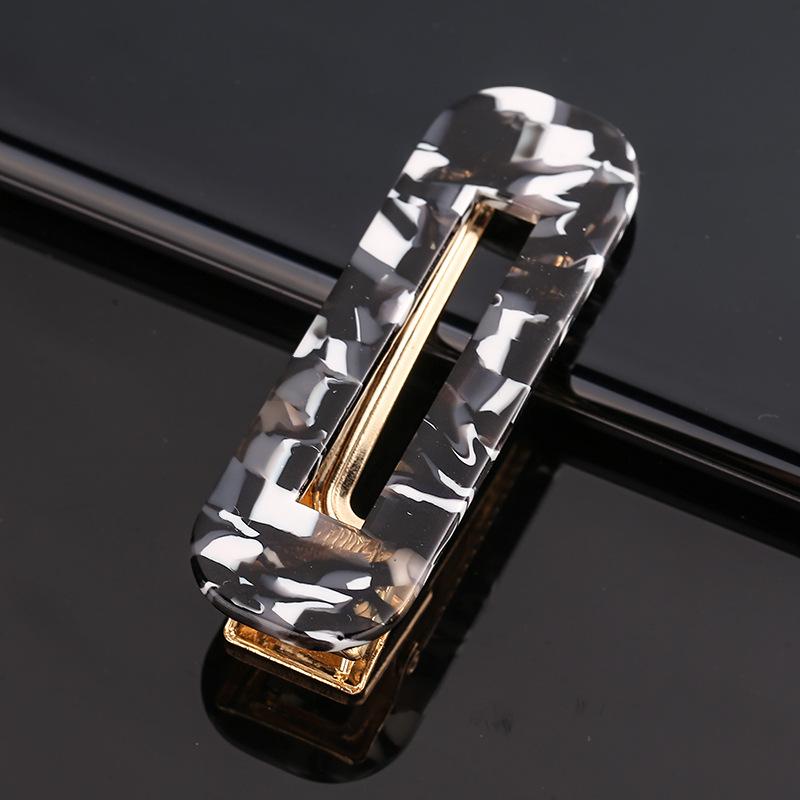 Fashion Korea Hair Clips for Girls Leopard Marble Textured Geometric Hollow Acrylic Hair Clip Hairclip Hair Clips Women Headwear
