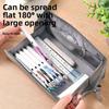 Canvas Large Capacity Pencil Case With Wide Opening For Students And Office Use