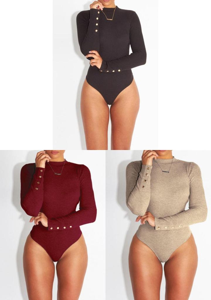 Premium Quality Long Sleeve Basic Jersey Bodysuit For Effortless Versatility