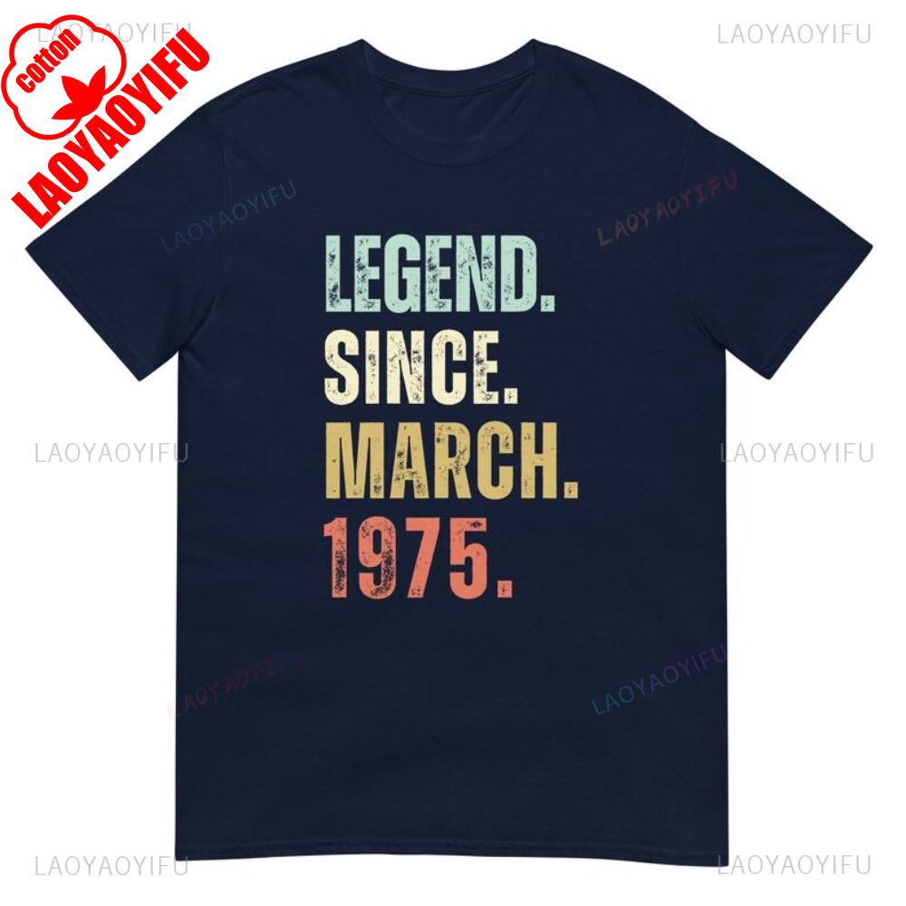 Legend Since 1975 Woman Man Printed Tshirt 50th Birthday Vintage Retro Classic Born in Funny Gift Tshirt Summer Cotton Tee 4XL