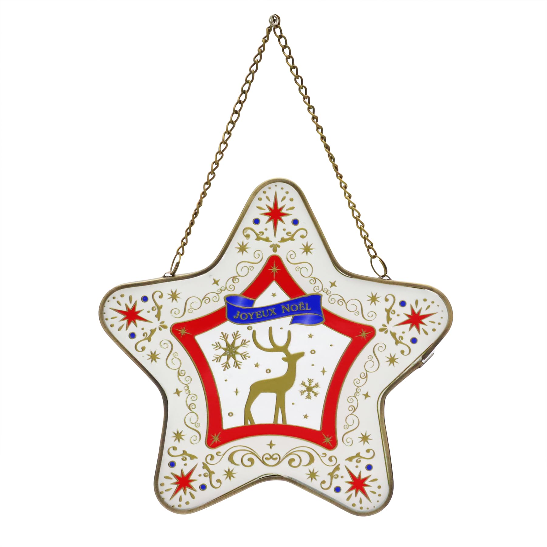 

Fourcart Cute Handmade Glass Stained Frame: Christmas Reindeer Star Shape