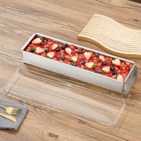 Rozsdamentes Acél Tiramisu Forma Kereskedelmi Minőségű Téglalap Alakú Sütőforma Tortarétegekhez Tapadásmentes