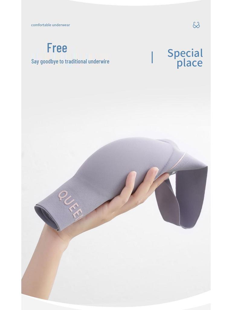 Women's Seamless Wire-Free Thin Cup Plus Size Sports Sleep Bra with Stylish Back