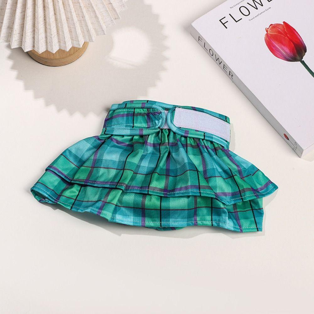 

Washable Dog Underwear Diaper Europe Plaid Dog Sanitary Panties Bichon Frise XS синий