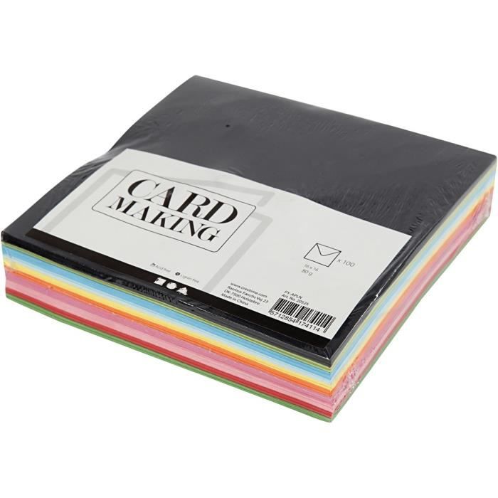Creotime Envelopes 16 X 16 Cm 100 Pieces 80 G Multicolor