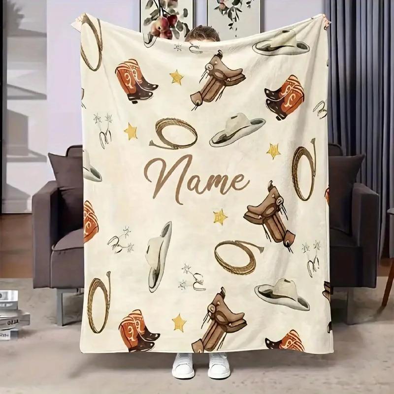 Cobertor De Flanela Com Estampa De Cavalo Com Nome De 1 Pe?a S разноцветный