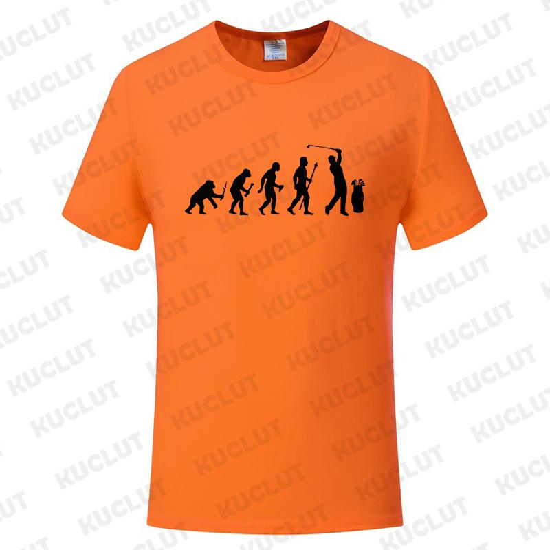 Fashion Brand Clothing Golf Evolution of Man Men's Tee Shirt Round Neck Shirt Short Sleeve Breathable Fashion Casual Shirt Tops