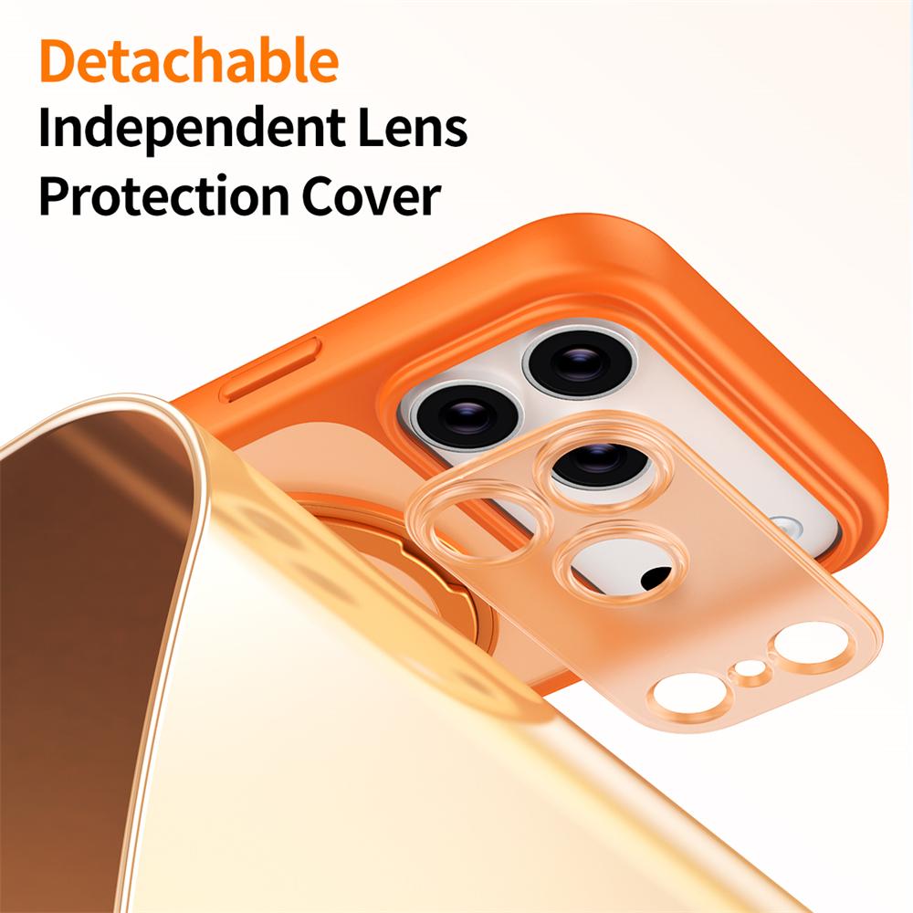 Magnetic 360°Rotation Stand TPU Case For iPhone 17 Air 16 15 14 13 Pro Max With Ring Holder Frosted Transparent PC Matte Cover